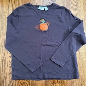 Baxter & Wells Brown Vintage Long Sleeved Tee Pumpkin Size XL